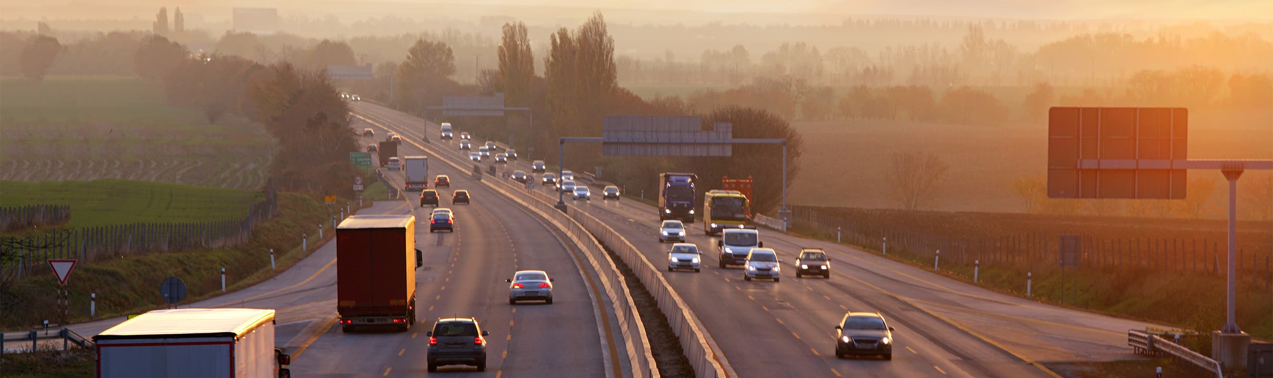 Traffic on highway with cars