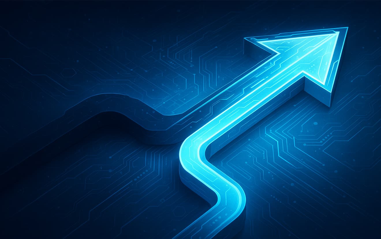 sci-fi arrows coming from different directions and connecting in one point