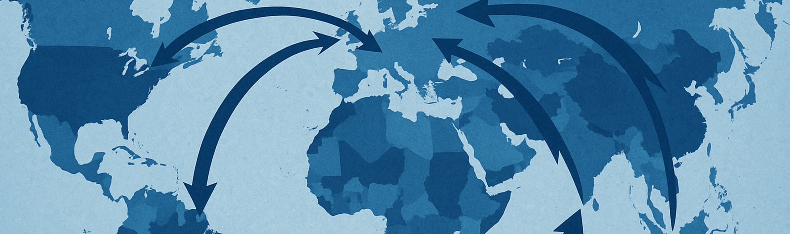 world map with arrows indicating migration