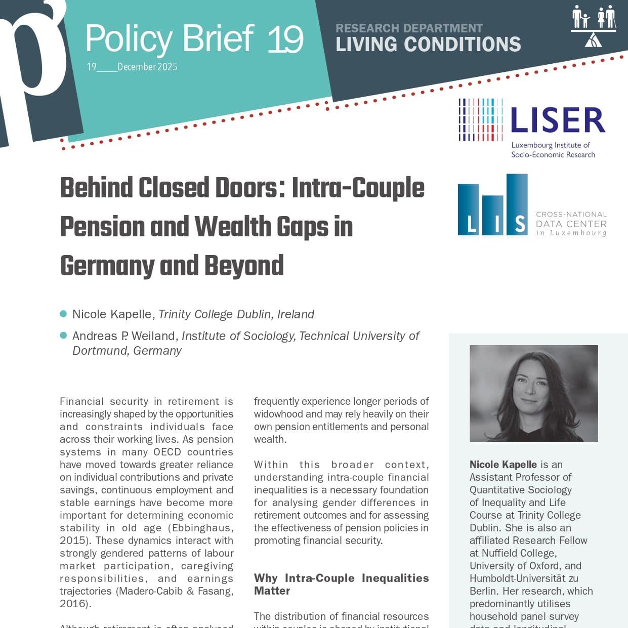 Behind Closed Doors: Intra-Couple Pension and Wealth Gaps in Germany and Beyond