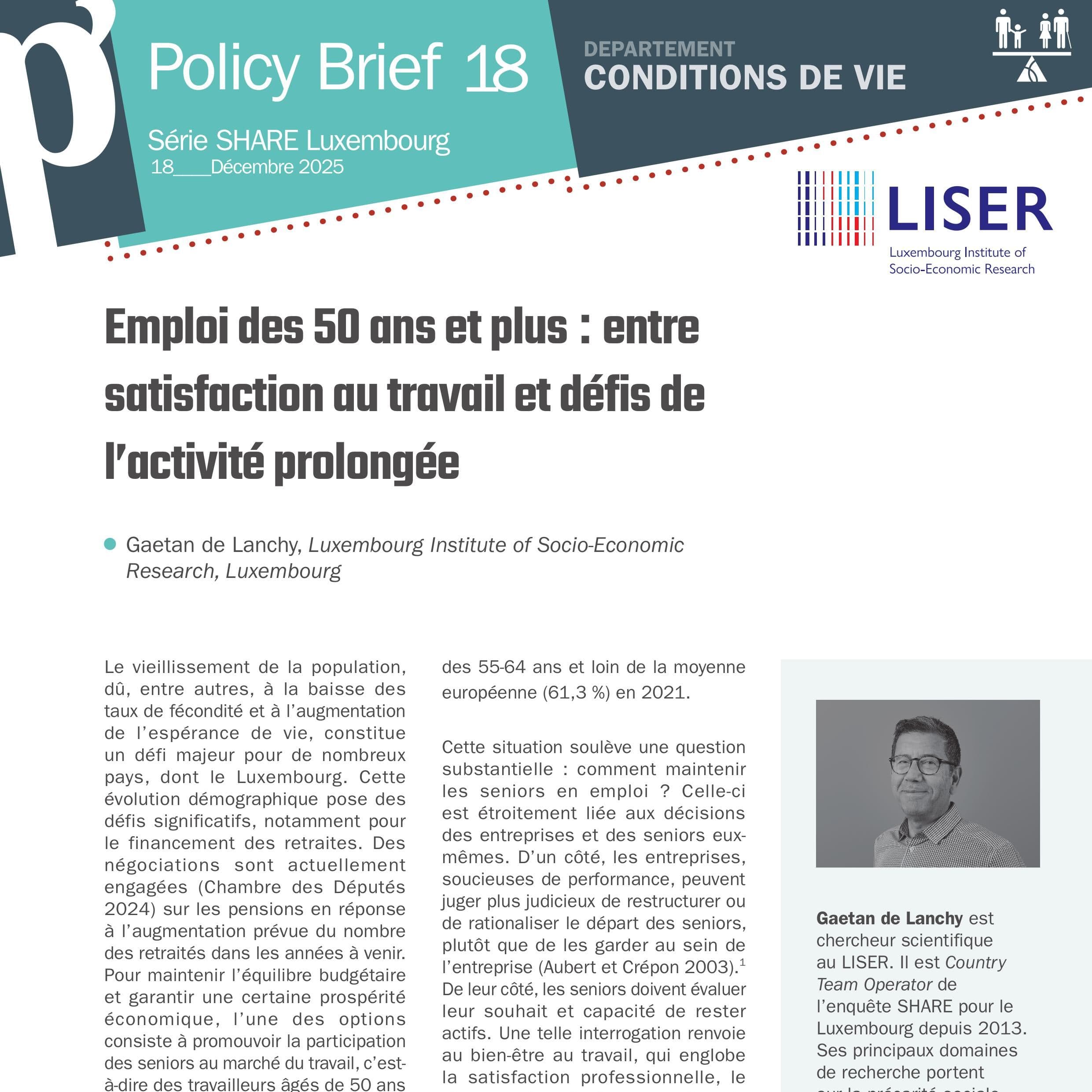 Emploi des 50 ans et plus : entre satisfaction au travail et défis de l'activité prolongée